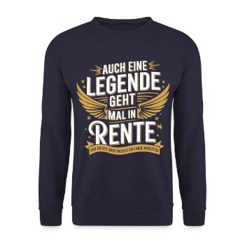 Even a legend retires - Unisex Sweatshirt - navy - Front - Alina (178cm) & Michal (187cm)