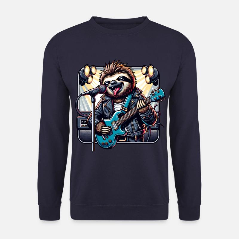 Lustiges Faultier Mit Gitarre - Unisex Pullover - Navy
