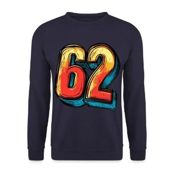 62 Nombre Coloré - Sweat-shirt Unisexe - marine - Devant - Alina (178cm) & Michal (187cm)