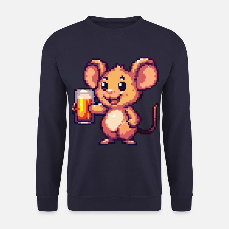 Maus Pixel Bier - Unisex Pullover - Navy