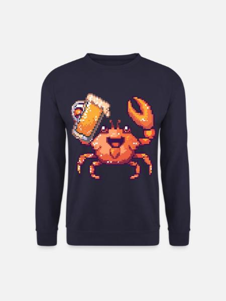 Crab Crab Pixel Beer - Unisex Sweatshirt - navy