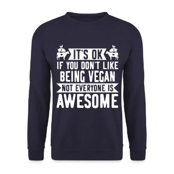 Vegan Vegan Vegan Grand Blanc - Sweat-shirt Unisexe - marine - Devant - Alina (178cm) & Michal (187cm)