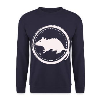 Ratte - Nagetier - Unisex Pullover - Navy - Vorne - Alina (178cm) & Michal (187cm)