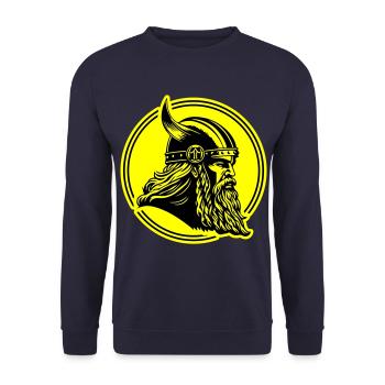 Viking Head Warrior Viking - Unisex Sweatshirt - navy - Front - Alina (178cm) & Michal (187cm)