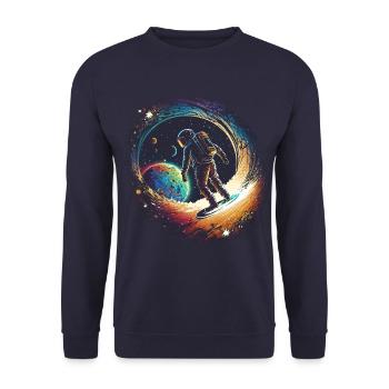 Space Surfer - Unisex Pullover - Navy - Vorne - Alina (178cm) & Michal (187cm)
