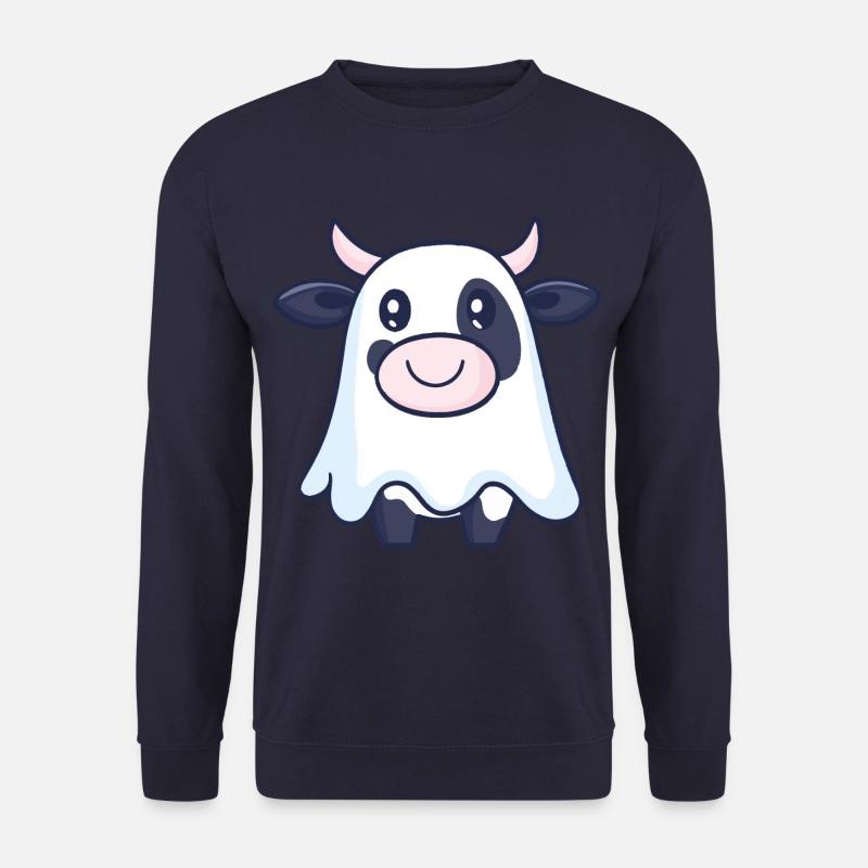 Cow Halloween Comic Ghost - Unisex Sweatshirt - navy