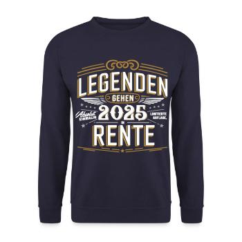 Legends will retire in 2025 - absolutely unique - Unisex Sweatshirt - navy - Front - Alina (178cm) & Michal (187cm)