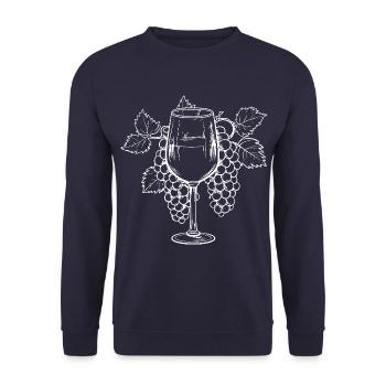 Verre à vin Raisins Vin - Sweat-shirt Unisexe - marine - Devant - Alina (178cm) & Michal (187cm)