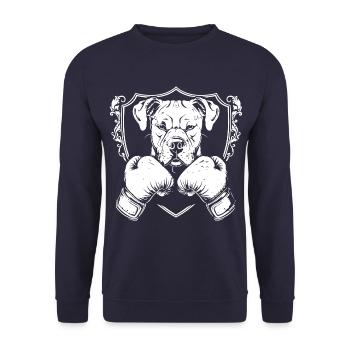 Hond Boxer Fighter - Uniseks sweater - navy - Voor - Alina (178cm) & Michal (187cm)