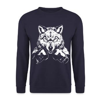 Wolf Boxing Fighter MMA - Sweat-shirt Unisexe - marine - Devant - Alina (178cm) & Michal (187cm)