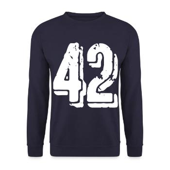 42 number jersey - Unisex Sweatshirt - navy - Front - Alina (178cm) & Michal (187cm)