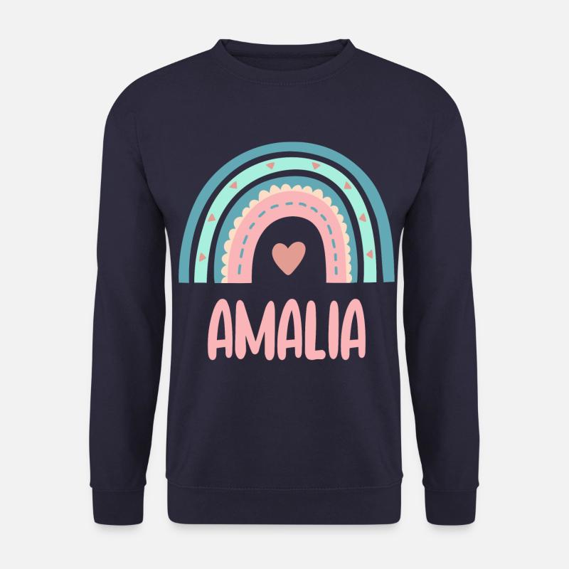 Amalia Name Regenbogen Baby - Unisex Pullover - Navy