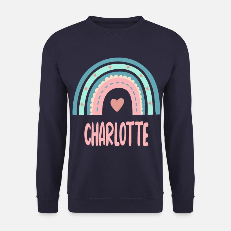 Charlotte Name Regenbogen Baby - Unisex Pullover - Navy