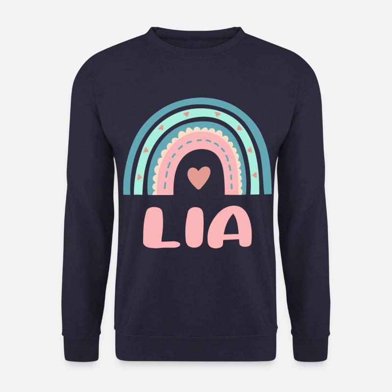 Lia Name Regenbogen Baby - Unisex Pullover - Navy