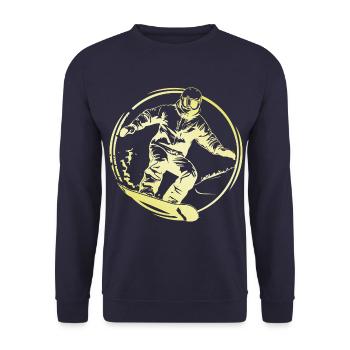 Snowboarding Man - Unisex Sweatshirt - navy - Front - Alina (178cm) & Michal (187cm)