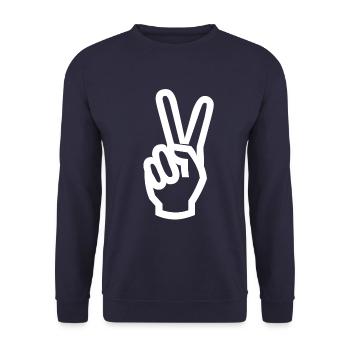 Victoire Victoire Peace Victory - Sweat-shirt Unisexe - marine - Devant - Alina (178cm) & Michal (187cm)