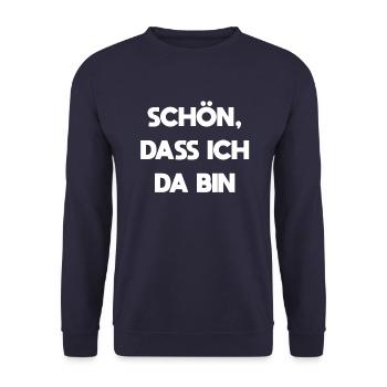 schön, dass ich da bin - Unisex Pullover - Navy - Vorne - Alina (178cm) & Michal (187cm)