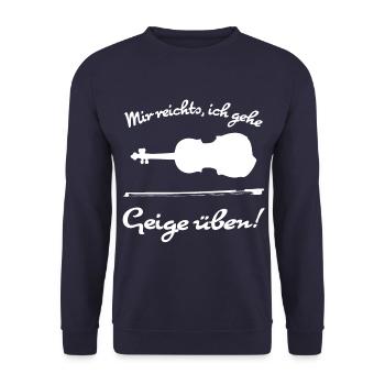 Mir reichts, ich gehe Geige üben! - Unisex Pullover - Navy - Vorne - Alina (178cm) & Michal (187cm)