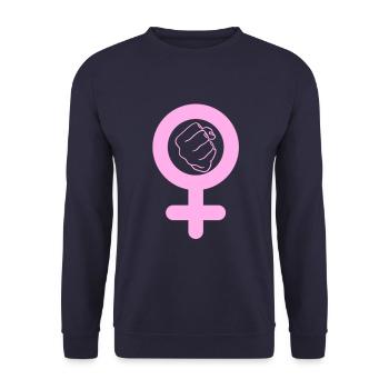 woman sign - Unisex Sweatshirt - navy - Front - Alina (178cm) & Michal (187cm)