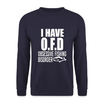 Angel Fishing saying - Unisex Sweatshirt - navy - Front - Alina (178cm) & Michal (187cm)