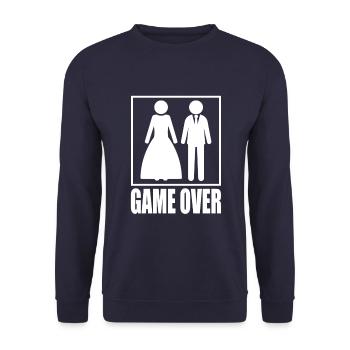 Game Over Hochzeit Spaß - Unisex Pullover - Navy - Vorne - Alina (178cm) & Michal (187cm)