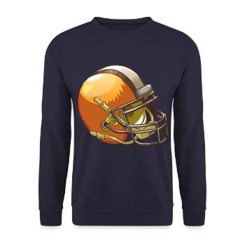 Football helmet - Unisex Sweatshirt - navy - Front - Alina (178cm) & Michal (187cm)