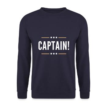 CAPTAIN! - Unisex Pullover - Navy - Vorne - Alina (178cm) & Michal (187cm)