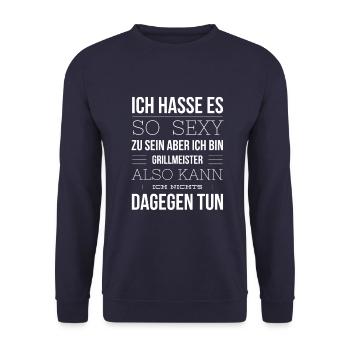 Sexy Grillmeister - Unisex Pullover - Navy - Vorne - Alina (178cm) & Michal (187cm)