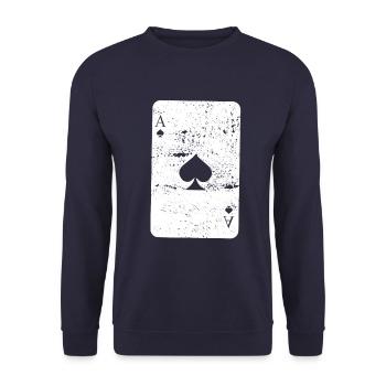 Poker poker cartes jeu de cartes as de pique - Sweat-shirt Unisexe - marine - Devant - Alina (178cm) & Michal (187cm)