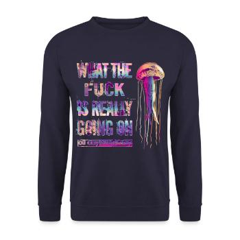 Jellyfish Jellyfish - Unisex Sweatshirt - navy - Front - Alina (178cm) & Michal (187cm)