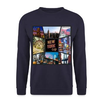 New York City ÉTATS-UNIS Amérique Skyline Ville Métropole - Sweat-shirt Unisexe - marine - Devant - Alina (178cm) & Michal (187cm)