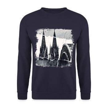Cologne Allemagne Cologne Dom Cologne Ville Skyline - Sweat-shirt Unisexe - marine - Devant - Alina (178cm) & Michal (187cm)