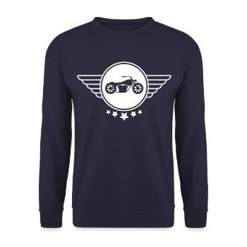 Biker Motorcycle Chopper Freedom USA - Unisex Sweatshirt - navy - Front - Alina (178cm) & Michal (187cm)