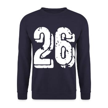 26 Zahl Trikot - Unisex Pullover - Navy - Vorne - Alina (178cm) & Michal (187cm)