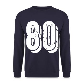 80 Zahl Trikot - Unisex Pullover - Navy - Vorne - Alina (178cm) & Michal (187cm)