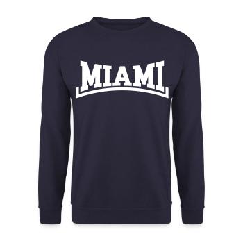 Miami - Unisex Sweatshirt - navy - Front - Alina (178cm) & Michal (187cm)