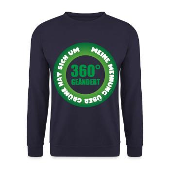 Meine Meinung über Grüne hat sich um 360 Grad geän - Unisex Pullover - Navy - Vorne - Alina (178cm) & Michal (187cm)