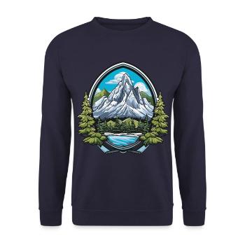 Montagnes Symbole Armoiries - Sweat-shirt Unisexe - marine - Devant - Alina (178cm) & Michal (187cm)