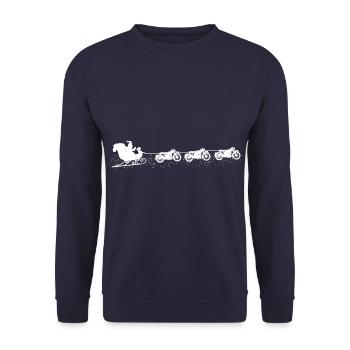 Motorcycle Motorcyclist Biker Christmas - Unisex Sweatshirt - navy - Front - Alina (178cm) & Michal (187cm)