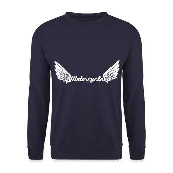 Motocyclistes biker ailes - Sweat-shirt Unisexe - marine - Devant - Alina (178cm) & Michal (187cm)