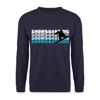 Snowboarding Snowboarding Snowboarding Snowboarder - Unisex Sweatshirt - navy - Front - Alina (178cm) & Michal (187cm)