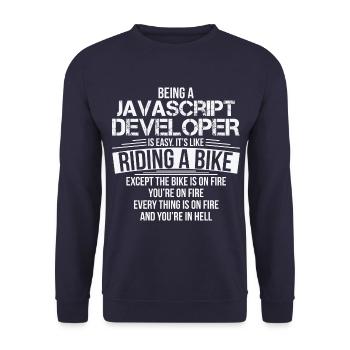 Beruf Computer Geeks Lustiges Geschenk - Unisex Pullover - Navy - Vorne - Alina (178cm) & Michal (187cm)