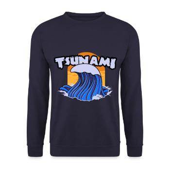 Master of Disaster Nature Tsunami Cool Gift - Unisex Sweatshirt - navy - Front - Alina (178cm) & Michal (187cm)