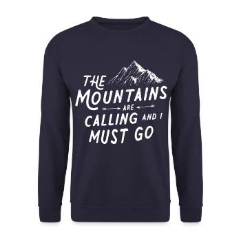 Appeler les montagnes et je dois partir - Sweat-shirt Unisexe - marine - Devant - Alina (178cm) & Michal (187cm)