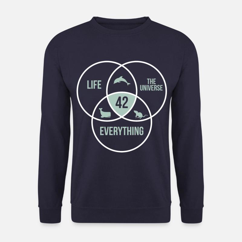 42 Antwort auf Alles Leben Universum Zahl 42 - Unisex Pullover - Navy