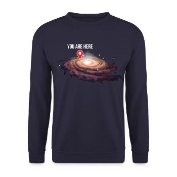 Univers Emplacement dans la galaxie Cadeau cool - Sweat-shirt Unisexe - marine - Devant - Alina (178cm) & Michal (187cm)