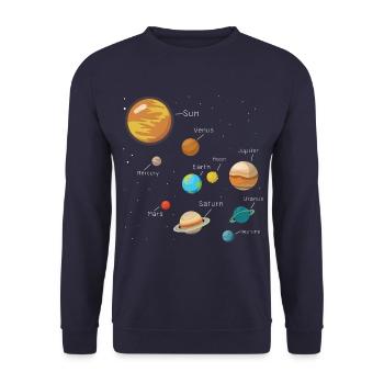 Universe Planet Galaxy Comic Cool Gift - Unisex Sweatshirt - navy - Front - Alina (178cm) & Michal (187cm)