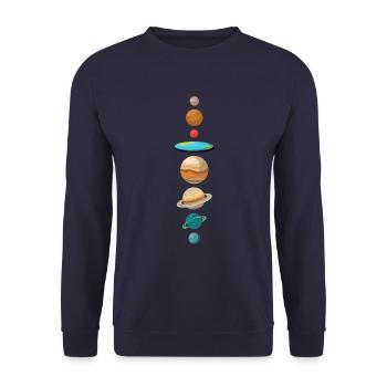 Terre plate toutes les planètes rondes Cadeau drôle - Sweat-shirt Unisexe - marine - Devant - Alina (178cm) & Michal (187cm)