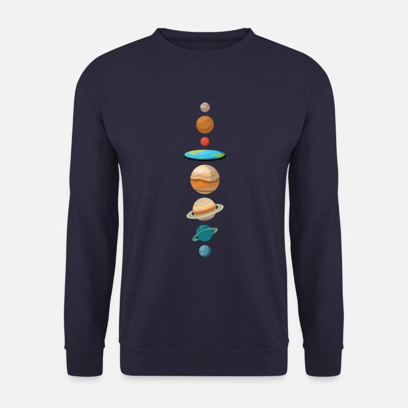 Flache Erde alle Planeten rund Lustiges Geschenk - Unisex Pullover - Navy