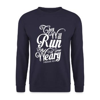 Les chrétiens ils courront don - Sweat-shirt Unisexe - marine - Devant - Alina (178cm) & Michal (187cm)